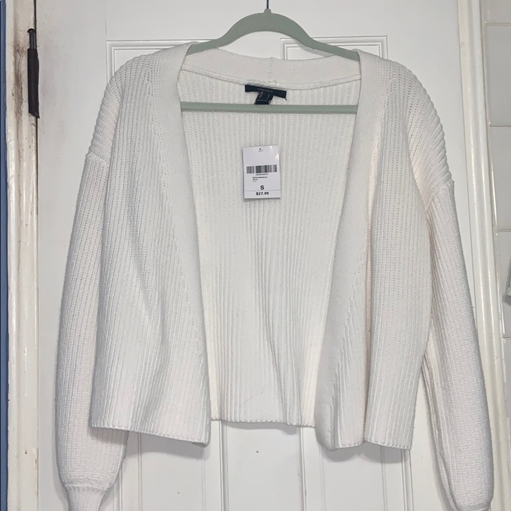 White knit cardigan